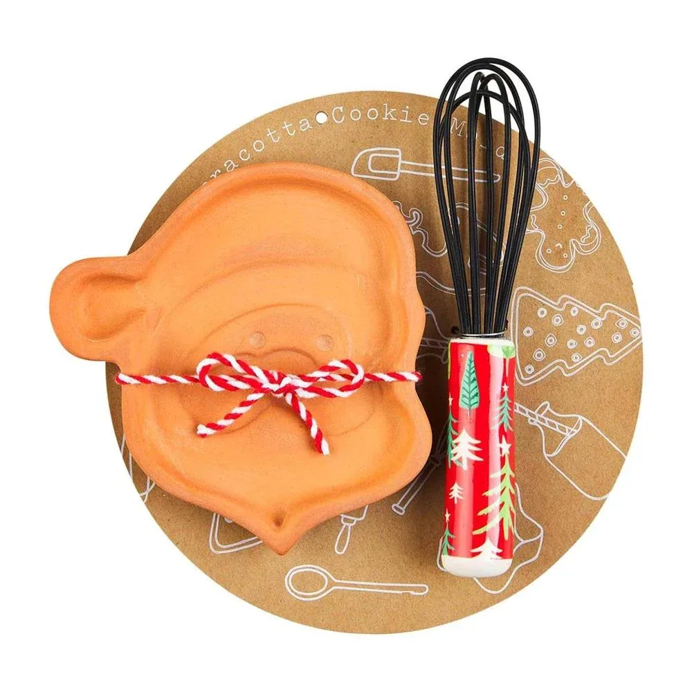Mud Pie Santa Cookie Mold and Whisk Set