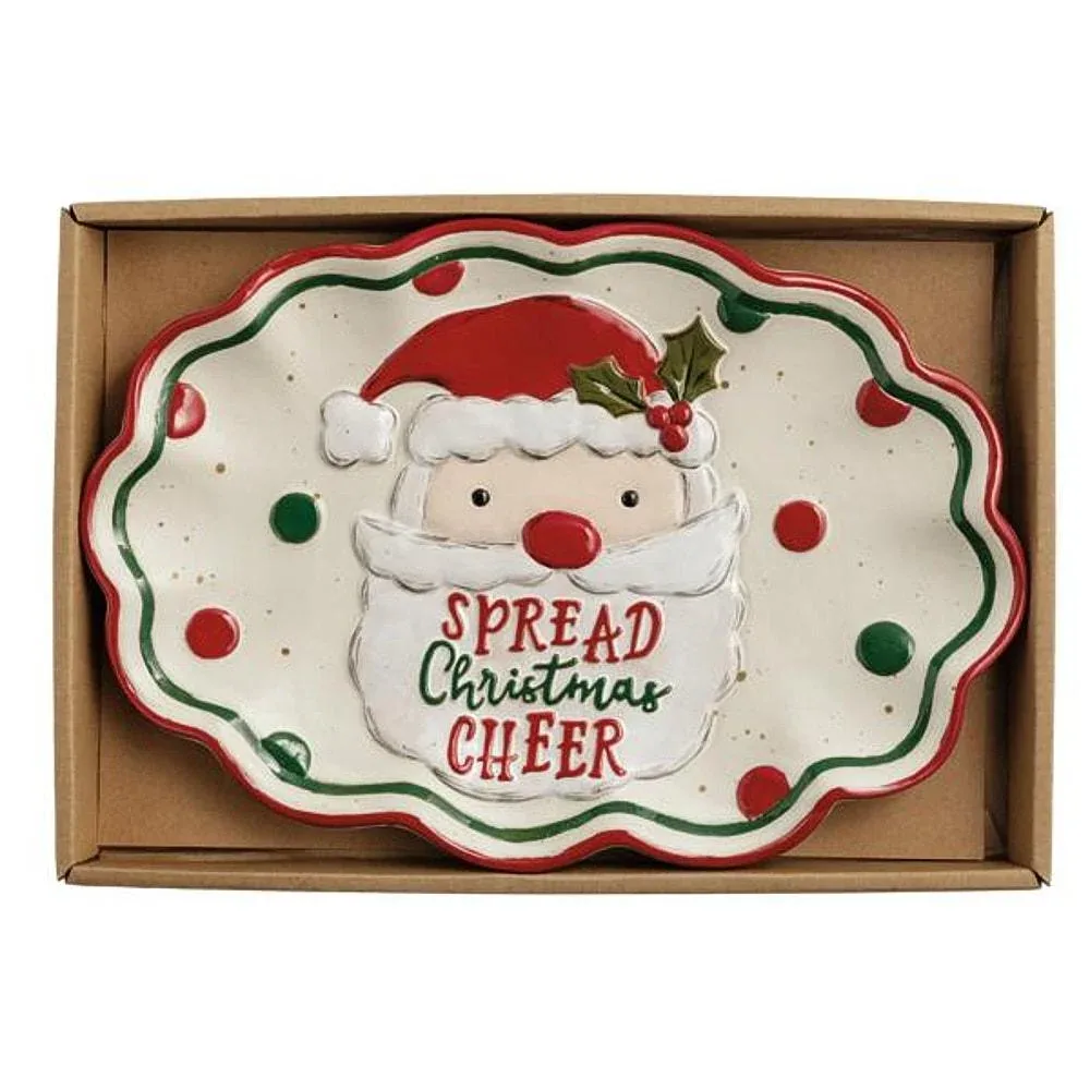 Mud Pie Santa Farm Christmas Sentiment Tray