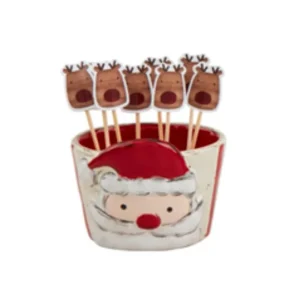 Mud Pie Santa Tidbit/Toothpick Set