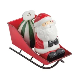 Mud Pie Santa's Sleigh Salt & Pepper Shaker Set