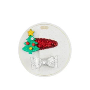 Mud Pie Silver Bow Hair Clips