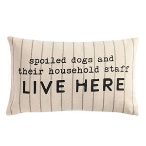 Mud Pie Spoiled Pet Striped Pillow