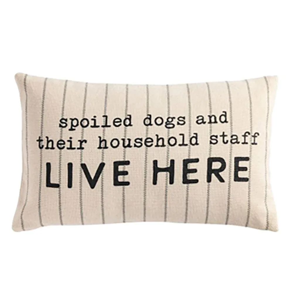 Mud Pie Spoiled Pet Striped Pillow