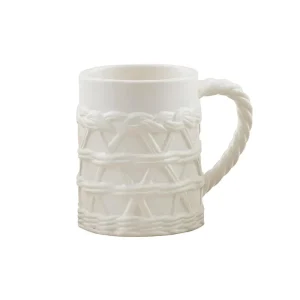 Mud Pie Stoneware Textured Weave Mug