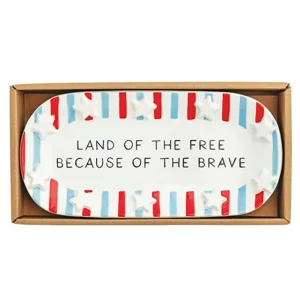 Mud Pie Stripe American Sentiment Tray
