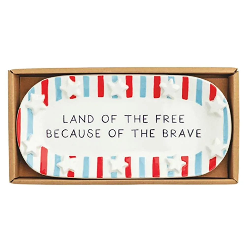 Mud Pie Stripe American Sentiment Tray