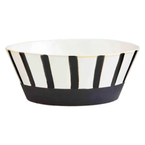 Mud Pie Striped Black and White Bowl