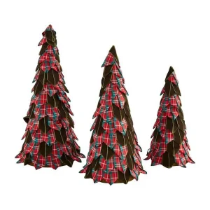 Mud Pie Tartan Ribbon Tree Set