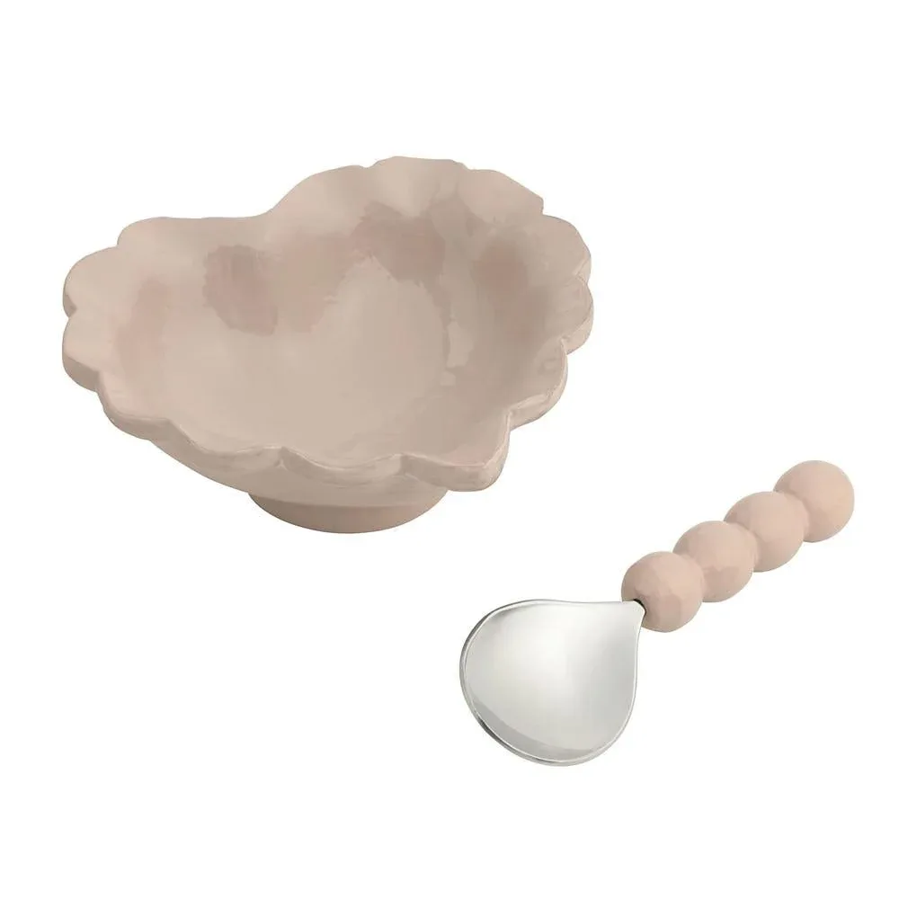Mud Pie Taupe Heart Candy Dish Set