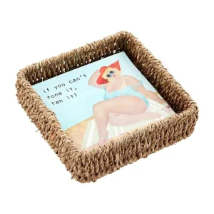 Mud Pie Tone Tan It Cocktail Napkins