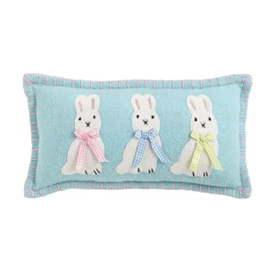 Mud Pie Triple Bunny Mini Pillow