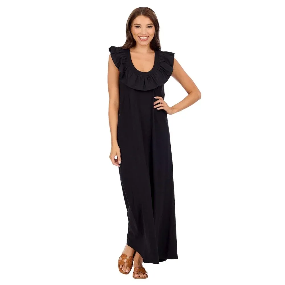 Mud Pie Womens Kim Ruffle Maxi Dress