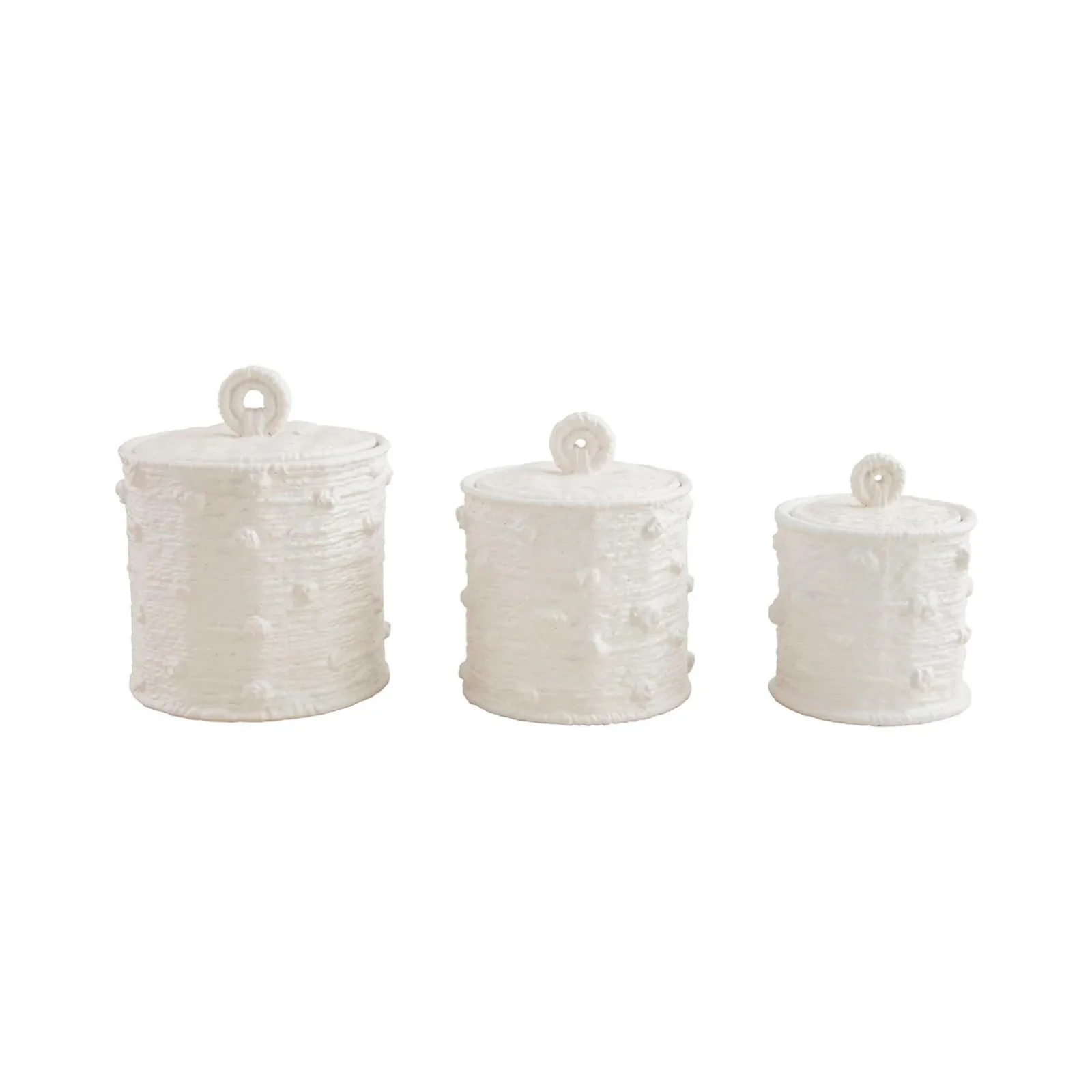 Mud Pie Woven Stoneware Canister Set - Image 2