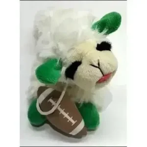 Multipet Football Edition Lamb Chop Plush Dog Toy - 6.5”