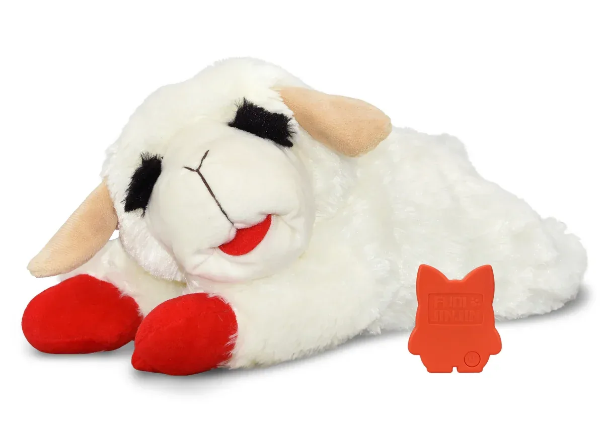 Multipet Lamb Chop Love with Heartbeat Plush Dog Toy 16"