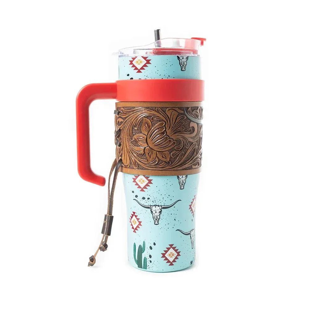 Myra Wide Wyoming Aztec Longhorn Tumbler