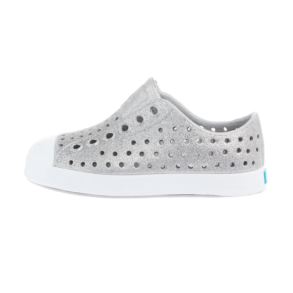 Native Toddlers Jefferson Bio-Bling Platinum and White Casual Shoe - Image 2