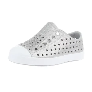 Native Toddlers Jefferson Bio-Bling Platinum and White Casual Shoe