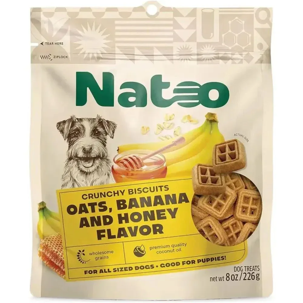 Natoo Biscuits with Oats Banana and Honey for Skin and Coat Health