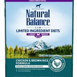 Natural Balance LID Chicken & Rice Formula Large Breed Bites Dog Food 12lb Bag