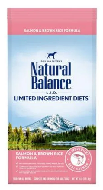 Natural Balance LID Salmon and Brown Rice Dry Dog Food 4 lb Bag