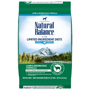 Natural Balance Pet Foods Limited Ingredient Puppy Dry Dog Food Lamb & Brown Rice, 24 lb