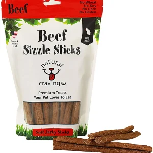 Natural Cravings USA Beef Sizzle Sticks Soft jerky Dog Treats - 12 oz