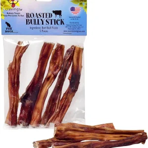 Natural Cravings USA Steer Dog Bully Sticks with Header card - 5 Inch - 5 Count