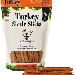 Natural Cravings USA Turkey Sizzle Sticks Soft jerky Dog Treats - 12 oz