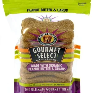 Natures Animals Gourmet Select Organic Dog Bone - Peanut Butter Flavor