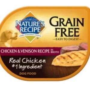 Nature's Recipe Grain Free Easy to Digest Chicken & Venison in Broth-2.7oz-12Pck