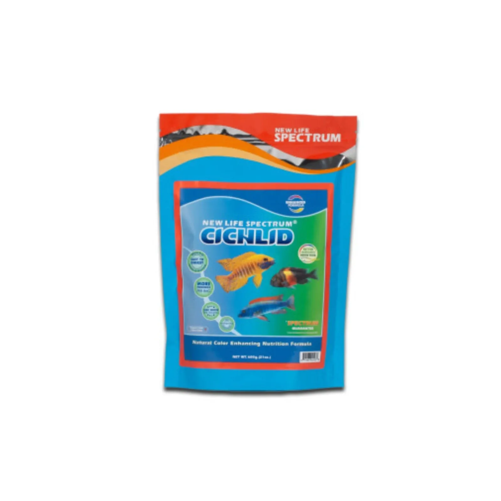 New Life Spectrum Color Enhancing Fish Food for Cichlids 1 mm, Regular, 600 g