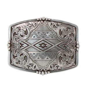 Nocona Mens Rectangle Aztec Floral Buckle