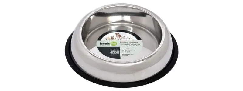 NonSkid Easy Feed High Back Pet Bowl 2 Pk