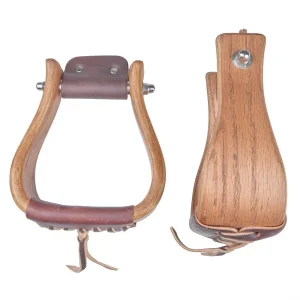 NRS 3in Ranchman Flat Bottom Wood Stirrups