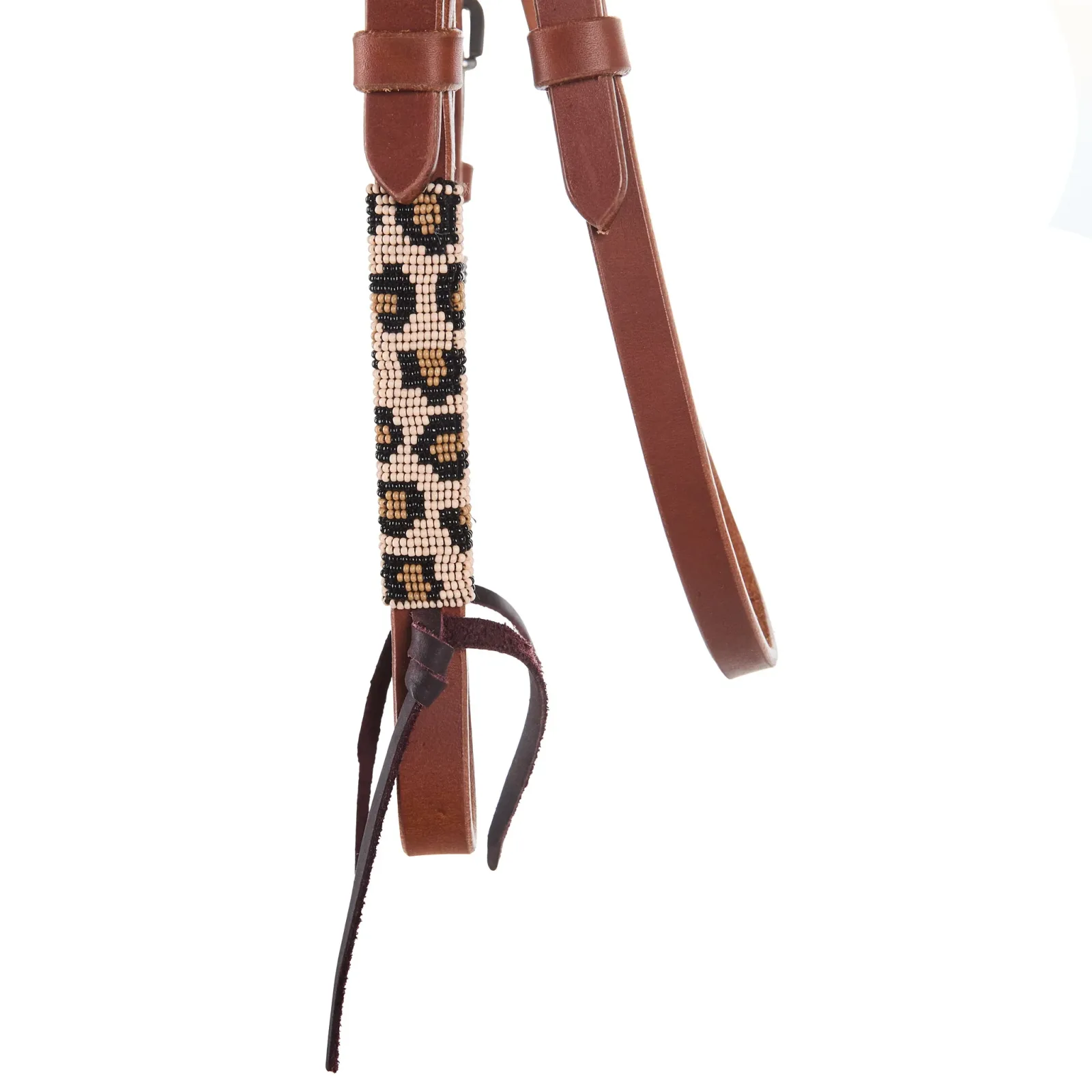 NRS Beaded Leopard Gag Cheek Browband Headstall - Image 2