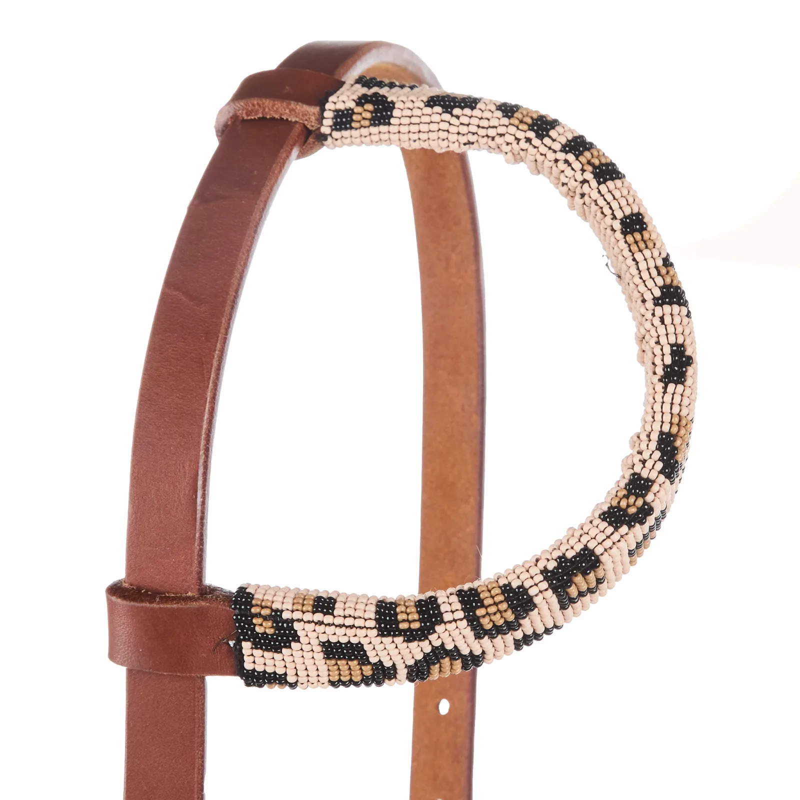 NRS Beaded Leopard Single Ear Headstall - Image 2