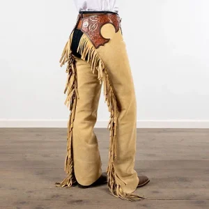 NRS Beige Suede Tooled Chaps