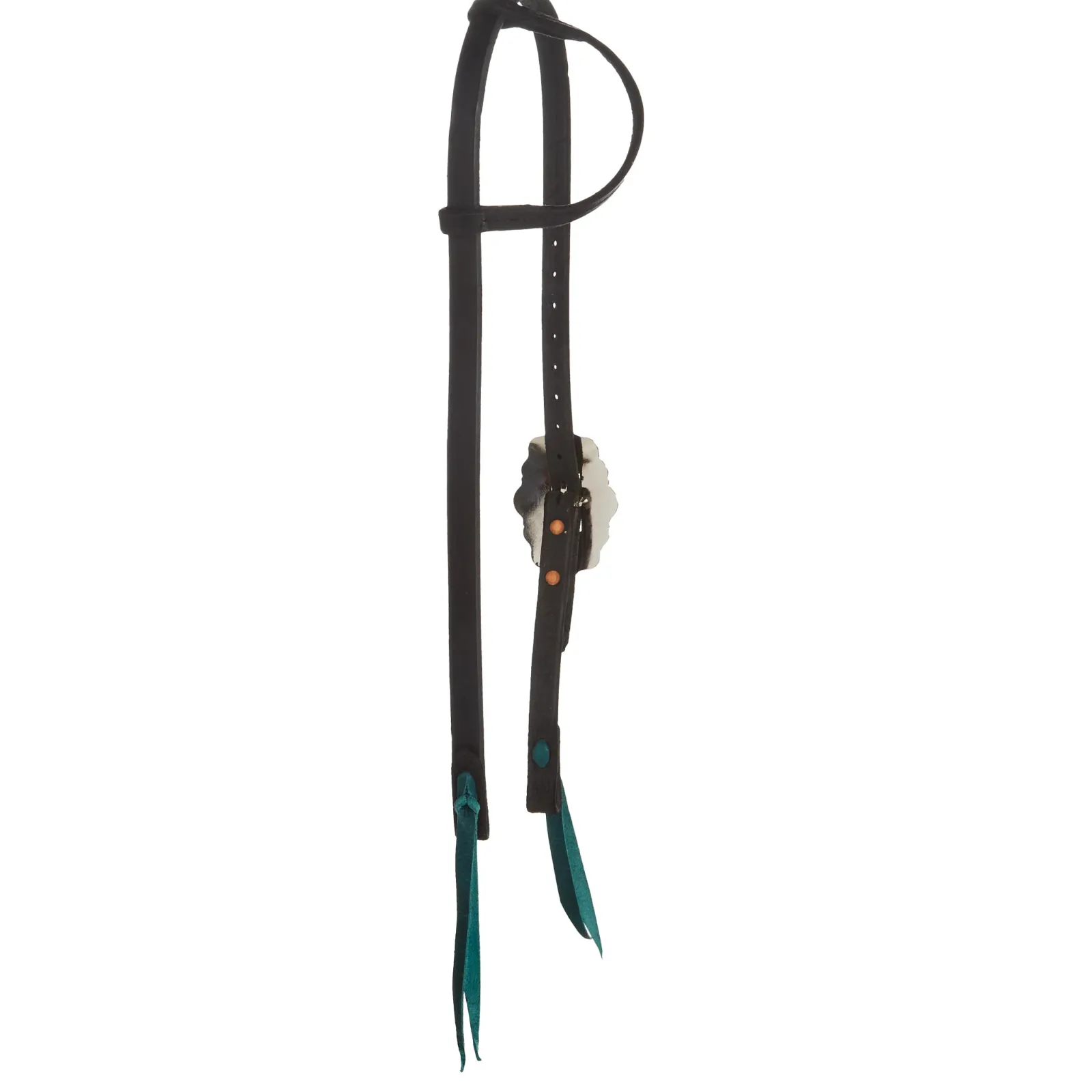 NRS Black 3/4in Single Buckle Slide Ear w/Turq Bloodknots