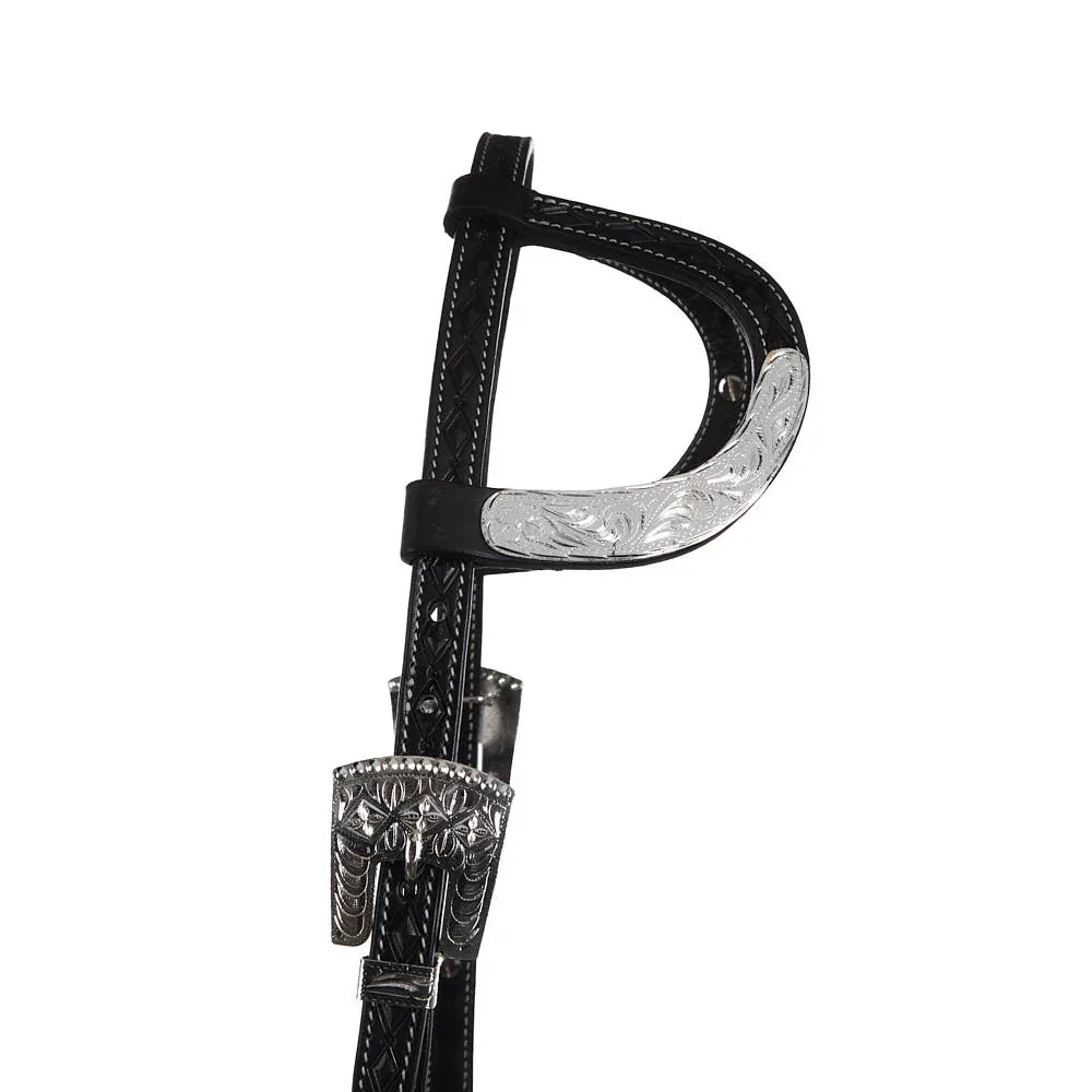 NRS Black Diamond Tooled Double Ear Show Headstall - Image 2