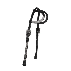 NRS Black Diamond Tooled Double Ear Show Headstall