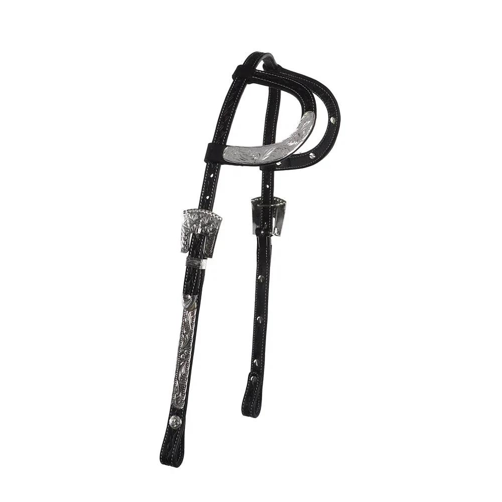 NRS Black Diamond Tooled Double Ear Show Headstall
