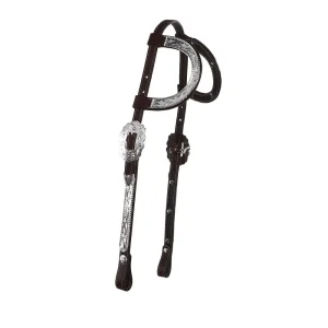 NRS Black Double Ear Silver ShowHeadstall