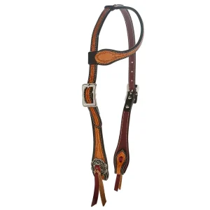NRS Black Edge with Barbwire Single Ear Headstall