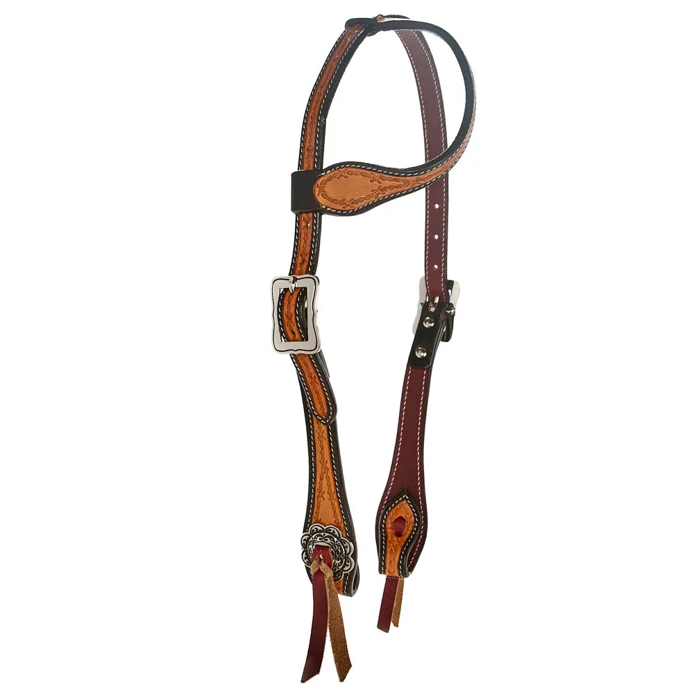NRS Black Edge with Barbwire Single Ear Headstall