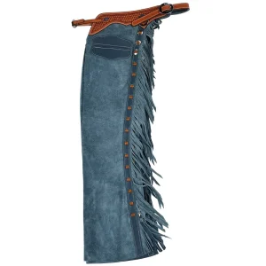 NRS Blue and Saddle Tan Lace Medium Chaps