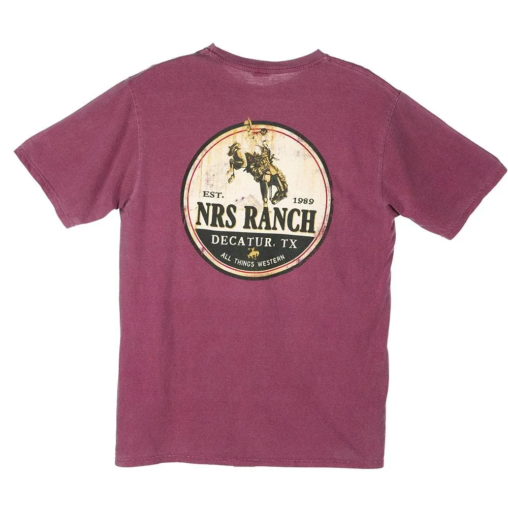 NRS Bucking Horse Maroon Tee Shirt