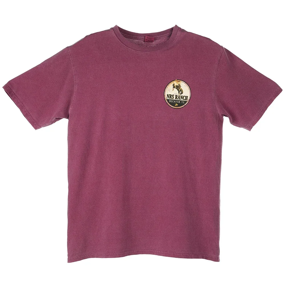 NRS Bucking Horse Maroon Tee Shirt - Image 2