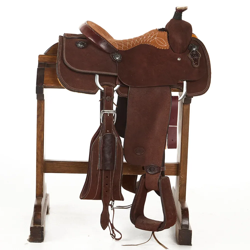 Nrs Competitor Series Used 14.5in Chocolate Roughout Calf Roper - Image 2