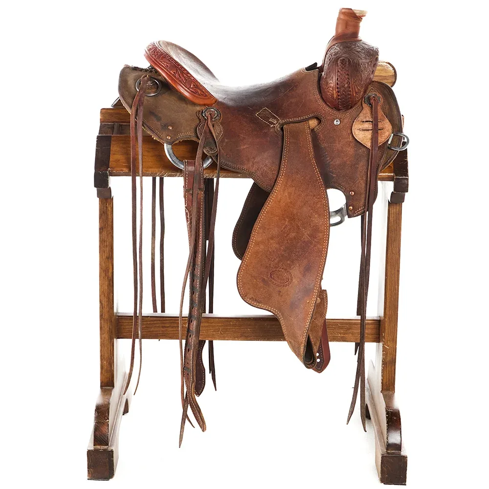 Nrs Competitor Series Used 15in 1/8 Breed Acorn Tooled Ranch Roper - Image 2